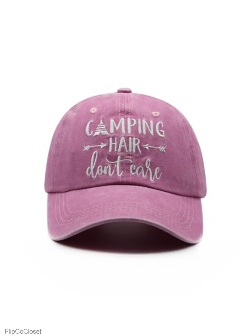 Embroidered Camping Baseball Cap Adjustable Cotton Dad Hat Unisex Outdoor Gift